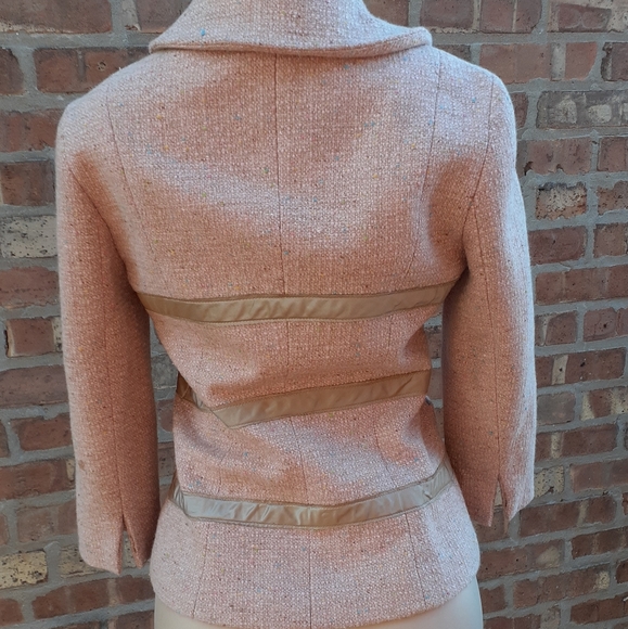 Tracy Reese Pink Wool Tweed Blazer Jacket SZ 8 - Picture 3 of 5